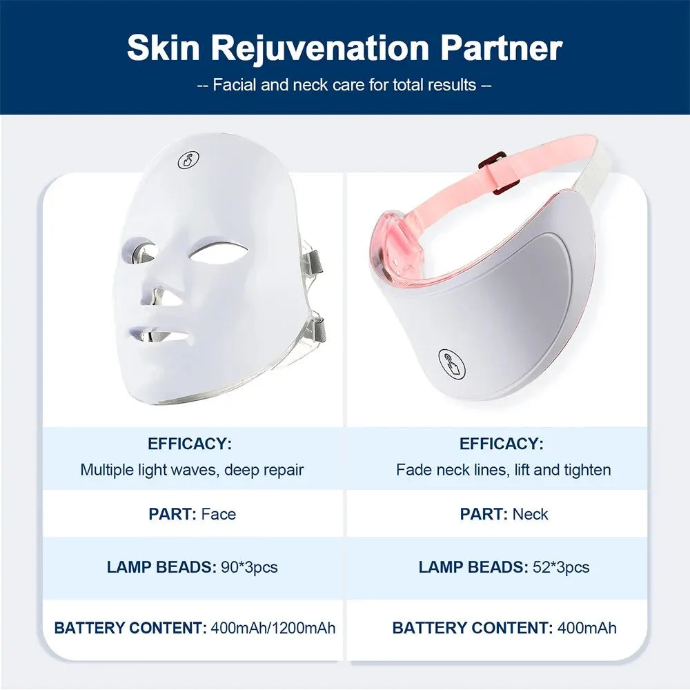 Led Facial Mask With Neck Red Light Therapy Mask For Skin