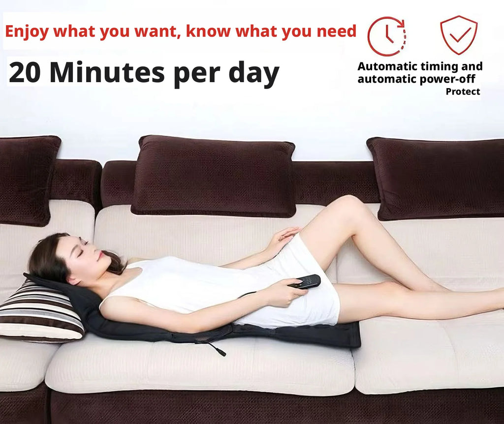 Home Car Massage Cushion Multifunctional Combines Neck Waist Vibration Seat Cushion Fullbody Electric Heating Car Massage Device