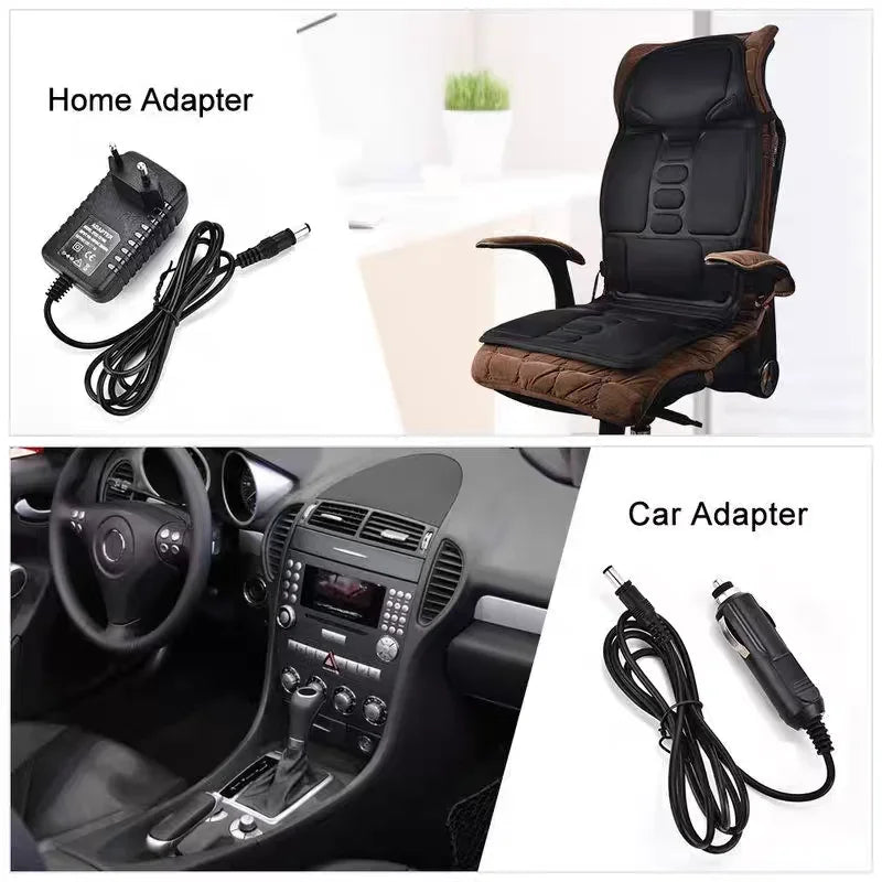 Home Car Massage Cushion Multifunctional Combines Neck Waist Vibration Seat Cushion Fullbody Electric Heating Car Massage Device