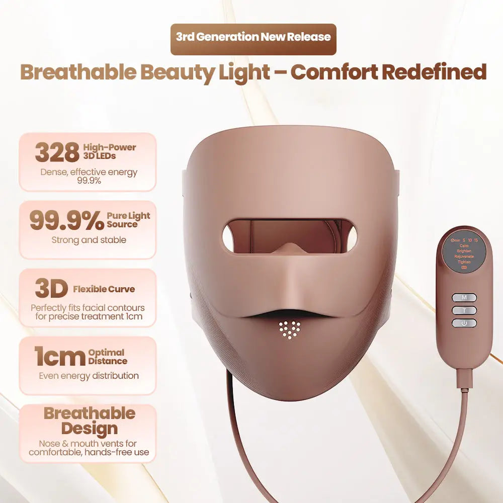 3D LED Facial Mask 4 Colors Wireless Red Light Therapy Infrared Photon Skin Rejuvenation Wrinkle Removal Anti Acne Shrink Pores