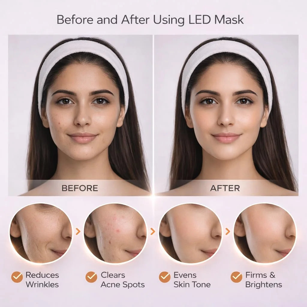 3D LED Facial Mask 4 Colors Wireless Red Light Therapy Infrared Photon Skin Rejuvenation Wrinkle Removal Anti Acne Shrink Pores