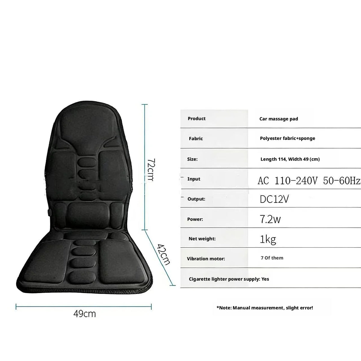 Home Car Massage Cushion Multifunctional Combines Neck Waist Vibration Seat Cushion Fullbody Electric Heating Car Massage Device